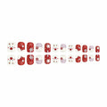 24 Pcs Christmas Press On Nails Short Square Red Acrylic False Nails by Deal US