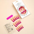 RIICFDD Fall Press On Nails Long Square Haze Blue 24 Pcs by Deal US