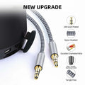 Henrety 3.5mm Nylon Braided Aux Cable 6.5ft Male to Male Gray by Deal US