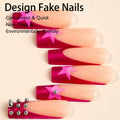 RIICFDD Fall Press On Nails Long Square Haze Blue 24 Pcs by Deal US