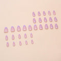 Press On Nails Purple Flower Design Fake Nail Art Manicure 30 Pcs by Deal US