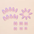 Press On Nails Purple Flower Design Fake Nail Art Manicure 30 Pcs by Deal US