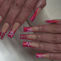 RIICFDD Fall Press On Nails Long Square Haze Blue 24 Pcs by Deal US