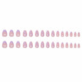 Press On Nails Purple Flower Design Fake Nail Art Manicure 30 Pcs by Deal US