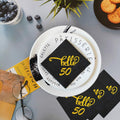 ZJTMJN 40pcs Silver Cheers to 50 Years 50th Birthday Cocktail Napkins by Deal US