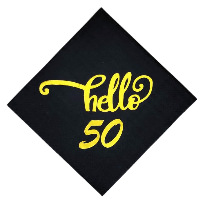 ZJTMJN 40pcs Silver Cheers to 50 Years 50th Birthday Cocktail Napkins by Deal US