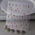 Tisaindor 5D Embossed Flower Nail Art Stickers 3 Sheets Rose Colorful by Deal US