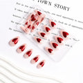 Valentine's Day Press On Nails Red French Tip Heart Design 24PCS Medium Size by Deal US