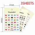 Tisaindor 5D Embossed Bow Nail Art Stickers 3 Sheets Colorful Self Adhesive by Deal US