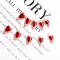 Valentine's Day Press On Nails Red French Tip Heart Design 24PCS Medium Size by Deal US