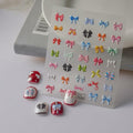 Tisaindor 5D Embossed Bow Nail Art Stickers 3 Sheets Colorful Self Adhesive by Deal US