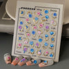 Tisaindor 5D Embossed Flower Nail Art Stickers 3 Sheets Rose Colorful