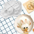 Easter Bunny 3D Silicone Cake Mold White with 2 Wooden Hammers by Deal US