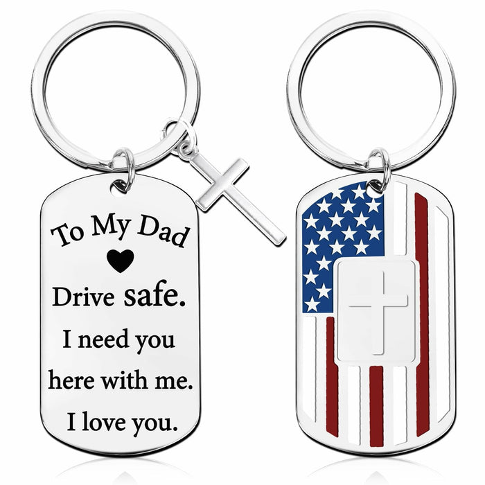 Zaamwoyy Dad Gifts Keychain from Daughter Son Birthday Christmas Gift by Deal US
