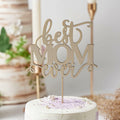Wlropted Happy Mother's Day Wooden Cake Topper Best Mom Party Decor by Deal US