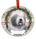 E&S Imports Old English Sheepdog Ceramic Ornament DIY Personalizable Glazed by Deal US
