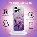 buccilly iPhone 12 Pro Max Case Slim TPU Shockproof Purple Roses Floral by Deal US