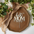 Wlropted Happy Mother's Day Wooden Cake Topper Best Mom Party Decor by Deal US