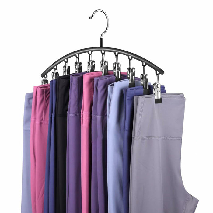 Hendiy Black Metal Pants Hanger Organizer with 10 Clips Space Saving Closet by Deal US