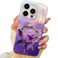 buccilly iPhone 12 Pro Max Case Slim TPU Shockproof Purple Roses Floral by Deal US