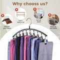 Hendiy Black Metal Pants Hanger Organizer with 10 Clips Space Saving Closet by Deal US