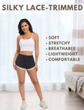 Aesphelia Sexy Lace Trim Anti-Chafing Shorts Black Size M by Deal US