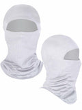 Ski Mask Balaclava Full Face Windproof 3 Pieces Size Medium White, Blue, Black by Deal US