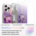 buccilly iPhone 12 Pro Max Case Slim TPU Shockproof Purple Roses Floral by Deal US