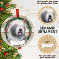 E&S Imports Old English Sheepdog Ceramic Ornament DIY Personalizable Glazed by Deal US