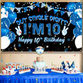 Ushinemi 10th Birthday Banner Boys Party Supplies 6x3.6ft Double Digits by Deal US