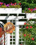Amoxx Wooden Door Sign Owl Fall Wreath 10in Amber Orange Maple Leaves by Deal US