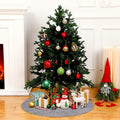 HyDren Velvet Cozy Christmas Tree Skirt Grey Brown Faux Fur 30 Inch by Deal US