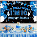 Ushinemi 10th Birthday Banner Boys Party Supplies 6x3.6ft Double Digits by Deal US