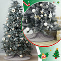 HyDren Velvet Cozy Christmas Tree Skirt Grey Brown Faux Fur 30 Inch by Deal US