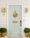 Amoxx Wooden Door Sign Owl Fall Wreath 10in Amber Orange Maple Leaves by Deal US
