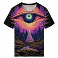 Girren Men's Psychedelic Eyes Graphic T-Shirt Black 2XL Size 2XL by Deal US