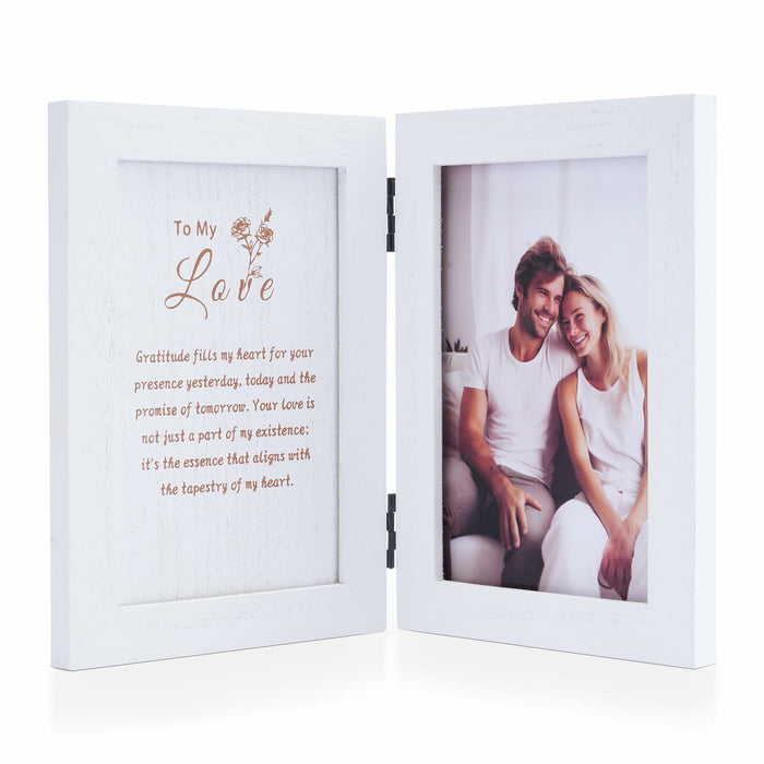 NUPTIO White Wood 4x6 Picture Frame Wedding Anniversary Bridal Gift by Deal US