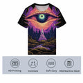 Girren Men's Psychedelic Eyes Graphic T-Shirt Black 2XL Size 2XL by Deal US