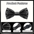Neptniopllab Boys Metallic Leather Bow Tie Adjustable Black Size 4-12 by Deal US