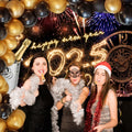 New Year 2025 Backdrop 10x8ft Champagne Clock Firework Photo Booth by Deal US