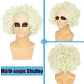 WeKen Unisex Short Bald Wig Halloween Cosplay White Mixed Light Green by Deal US