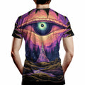 Girren Men's Psychedelic Eyes Graphic T-Shirt Black 2XL Size 2XL by Deal US