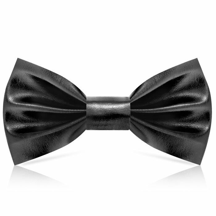 Neptniopllab Boys Metallic Leather Bow Tie Adjustable Black Size 4-12 by Deal US