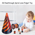 Spiral Fidget Toy Impossible Pyramid Passthrough Sculpture Red-Gold 3D Printed by Deal US