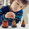 Spiral Fidget Toy Impossible Pyramid Passthrough Sculpture Red-Gold 3D Printed by Deal US