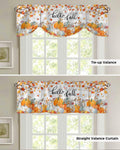 RisQiten Hello Fall Tie Up Valance Curtains Orange 54x18 by Deal US