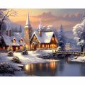 Rousp Christmas Diamond Painting Kit Winter Village 16x20 inch by Deal US