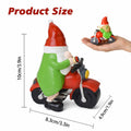 NANAOUS Biker Gnomes Motorcycle Statue 3.9in Funny Garden Decor Resin Figurine by Deal US