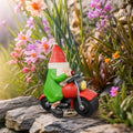 NANAOUS Biker Gnomes Motorcycle Statue 3.9in Funny Garden Decor Resin Figurine by Deal US