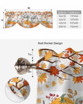 RisQiten Hello Fall Tie Up Valance Curtains Orange 54x18 by Deal US